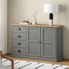Image de vidaXL Buffet avec tiroirs VIGO 113x40x75 cm gris bois massif de pin
