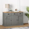 Image de vidaXL Vidaxl Buffet Avec Tiroirs Vigo 113x40x75 Cm Gris Bois Massif De Pin