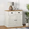 Image de vidaXL Vidaxl Buffet Avec Tiroirs Vigo 78x40x75 Cm Blanc Bois Massif De Pin
