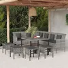 Image de vidaXL Ensemble à manger jardin 6pcs et coussins gris résine tressée3186651