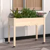 Image de Vidaxl JardiniÃ¨re Sur Roues Avec Doublure 118x59x80 Cm Bois De Sapin