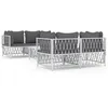 Image de Vidaxl Salon De Jardin Avec Coussins 5 Pcs Blanc Acier