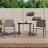Image de vidaXL Ensemble à manger de jardin 3 pcs coussins résine tressée acier