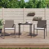 Image de Vidaxl Ensemble Ã Manger De Jardin 3 Pcs Coussins RÃ©sine TressÃ©e Acier