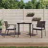 Image de vidaXL Ensemble à manger de jardin 3 pcs coussins résine tressée acier3186969