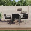 Image de vidaXL Ensemble à manger de jardin 5 pcs coussins résine tressée acier