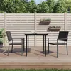 Image de vidaXL Ensemble à manger de jardin 3 pcs résine tressée acier