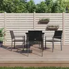 Image de vidaXL Ensemble à manger de jardin 5 pcs résine tressée acier