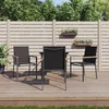 Image de Vidaxl Ensemble Ã Manger De Jardin 5 Pcs Noir TextilÃ¨ne Et Acier