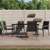 Image de Vidaxl Ensemble Ã Manger De Jardin 5 Pcs Noir TextilÃ¨ne Et Acier