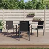 Image de Vidaxl Ensemble Ã Manger De Jardin 5 Pcs Noir TextilÃ¨ne Et Acier