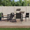 Image de Vidaxl Ensemble Ã Manger De Jardin 5 Pcs Noir TextilÃ¨ne Et Acier