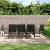 Image de vidaXL Ensemble à manger de jardin 9 pcs noir textilène et acier
