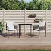 Image de vidaXL Ensemble à manger de jardin 3 pcs coussins résine tressée acier3187049