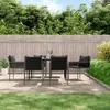 Image de Vidaxl Ensemble Ã Manger De Jardin 7 Pcs Coussins RÃ©sine TressÃ©e Acier