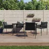 Image de Vidaxl Ensemble Ã Manger De Jardin 5 Pcs Coussins RÃ©sine TressÃ©e Acier