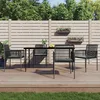 Image de Vidaxl Ensemble Ã DÃ®ner De Jardin Coussins 5 Pcs Noir Rotin Et Acier