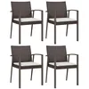 Image de vidaXL Chaises de jardin coussins lot de 4 marron 56,5x57x83 cm rotin3187077