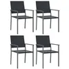 Image de vidaXL Chaises de jardin lot de 4 noir 54x62,5x89 cm résine tressée3187083