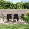 Image de Vidaxl Chaises De Jardin Lot De 6 Noir 55x61,5x90cm TextilÃ¨ne Et Acier