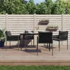 Image de vidaXL Chaises de jardin avec coussins lot de 4 noir 54x61x83 cm rotin3187089