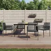 Image de vidaXL Chaises de jardin et coussins lot de 4 noir 54x60,5x83,5 cm3187091