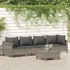 Image de vidaXL Salon de jardin 5 pcs avec coussins Gris Résine tressée3187263