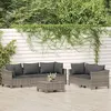 Image de vidaXL Salon de jardin 6 pcs avec coussins Gris Résine tressée3187265
