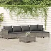 Image de vidaXL Salon de jardin 6 pcs avec coussins Gris Résine tressée3187271