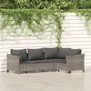 Image de vidaXL Salon de jardin 4 pcs avec coussins Gris Résine tressée3187272