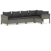 Image de Salon De Jardin 5 Pcs Avec Coussins Gris RÃ©sine TressÃ©e
