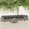 Image de vidaXL Salon de jardin 7 pcs avec coussins Gris Résine tressée3187277