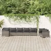 Image de vidaXL Salon de jardin 8 pcs avec coussins Gris Résine tressée