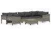 Image de Salon De Jardin 8 Pcs Avec Coussins Gris RÃ©sine TressÃ©e