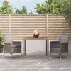 Image de vidaXL Ensemble à manger de jardin 3 pcs coussins gris résine tressée