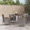 Image de vidaXL Ensemble à manger de jardin 5 pcs coussins gris résine tressée