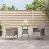 Image de vidaXL Ensemble de bistro de jardin 3 pcs coussins gris poly rotin
