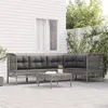 Image de vidaXL Salon de jardin 6 pcs avec coussins Gris Résine tressée