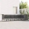 Image de vidaXL Salon de jardin 6 pcs avec coussins Gris Résine tressée