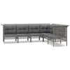 Image de Vidaxl Salon De Jardin 6 Pcs Avec Coussins Gris RÃ©sine TressÃ©e