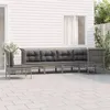 Image de vidaXL Salon de jardin 6 pcs avec coussins Gris Résine tressée3187524