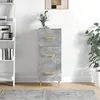 Image de vidaXL Buffet Gris bÃ©ton 34,5x34x90 cm Bois d'ingÃ©nierie