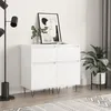 Image de vidaXL Buffets 2 pcs blanc brillant 40x35x70 cm bois d'ingÃ©nierie