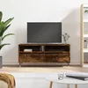 Image de vidaXL Meuble TV chêne fumé 100x34,5x44,5 cm bois d'ingénierie