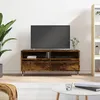 Image de Vidaxl Meuble Tv ChÃªne FumÃ© 100x34,5x44,5 Cm Bois D'ingÃ©nierie