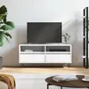 Image de vidaXL Meuble TV blanc 100x34,5x44,5 cm bois d'ingénierie831236