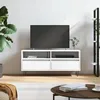 Image de vidaXL Meuble TV blanc 100x34,5x44,5 cm bois d'ingÃ©nierie