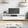 Image de vidaXL Meuble TV blanc 150x30x44,5 cm bois d'ingÃ©nierie
