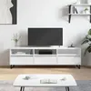 Image de vidaXL Meuble TV blanc brillant 150x30x44,5 cm bois d'ingénierie831302