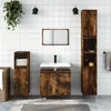 Image de vidaXL Armoire de bain chÃªne fumÃ© 30x30x190 cm bois d'ingÃ©nierie
